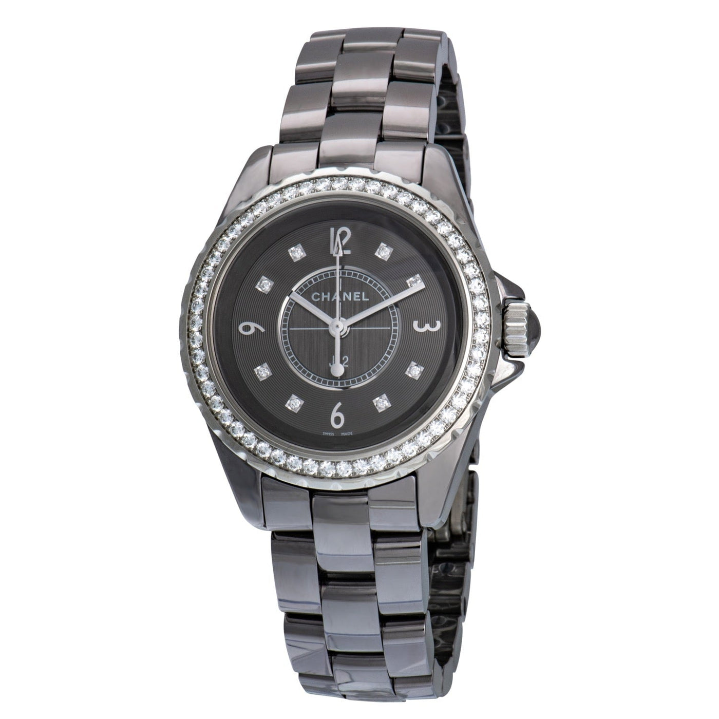 Chanel J12 White Ceramic Diamonds Quartz Ladies Watch H2422  SwissWatchExpo