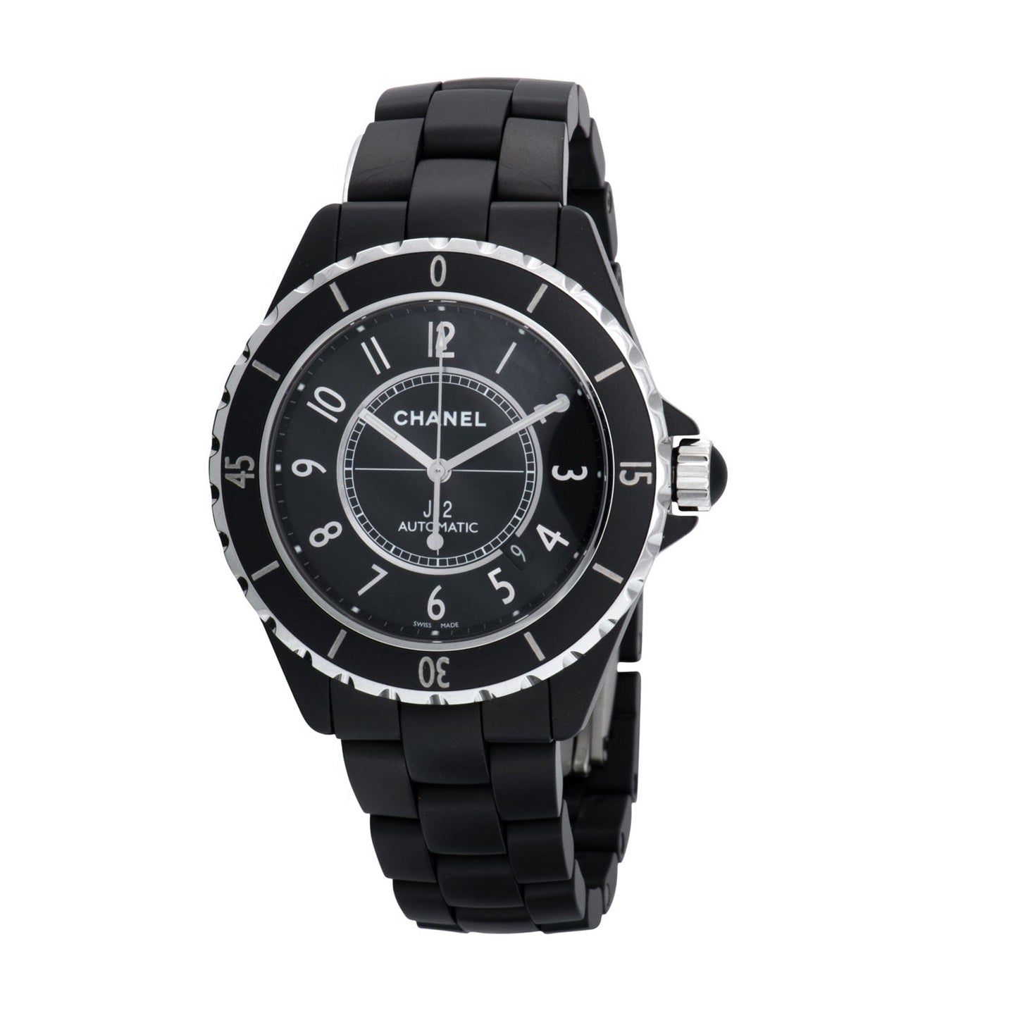 NOS Chanel J12 Black Ceramic & Steel 42mm Automatic Midsize Watch B/B H2980  - Jewels in Time