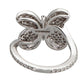 Graff Baby Princess Butterfly Ring With White Diamond Pave and Emeralds