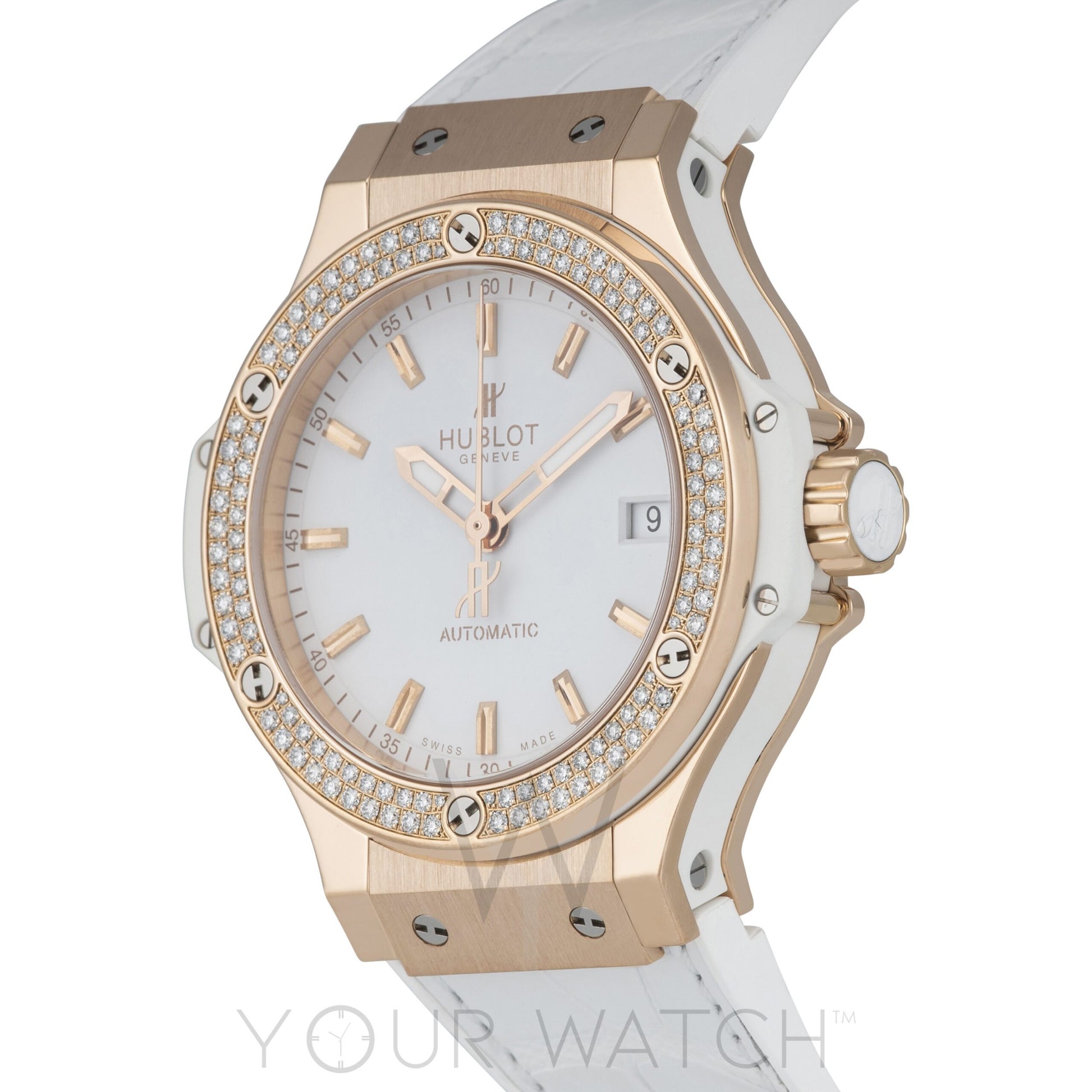 Hublot Big Bang 18k Rose Gold Diamond Bezel Automatic Men's Watch 365.PE.2180.LR.1104