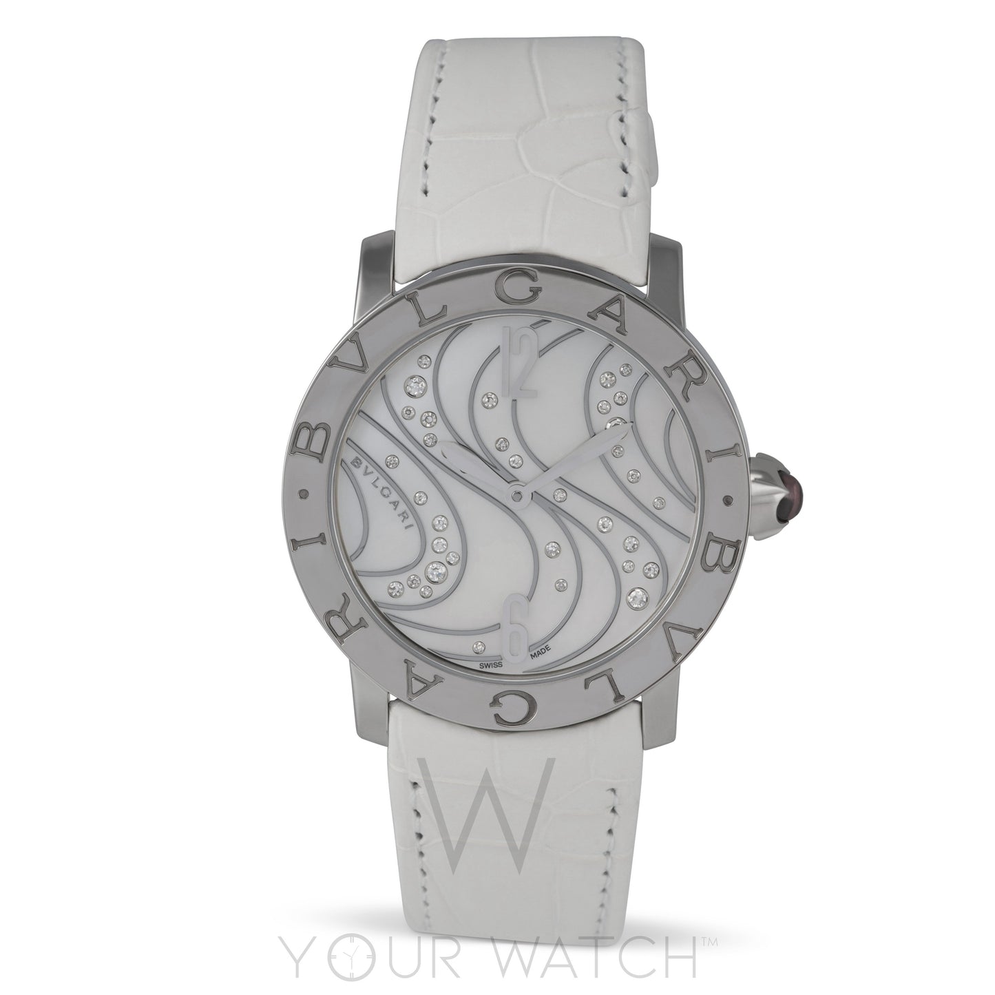 Bvlgari White Mother of Pearl Diamonds Dial Automatic Ladies Watch 102030