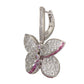 Graff Butterfly Earrings With Diamonds Pave And Pink And Purple Sapphires
