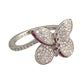 Graff Butterfly Ring with Diamonds and Pink and Purple Sapphires