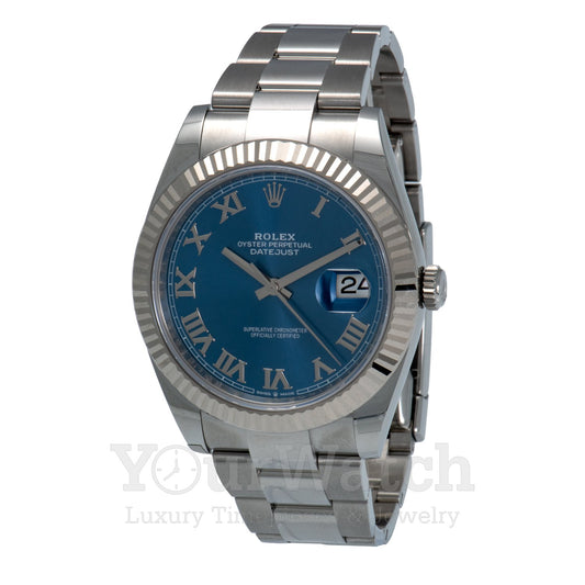 Rolex Datejust Stainless Steel Blue Dial 41mm Mens Watch
