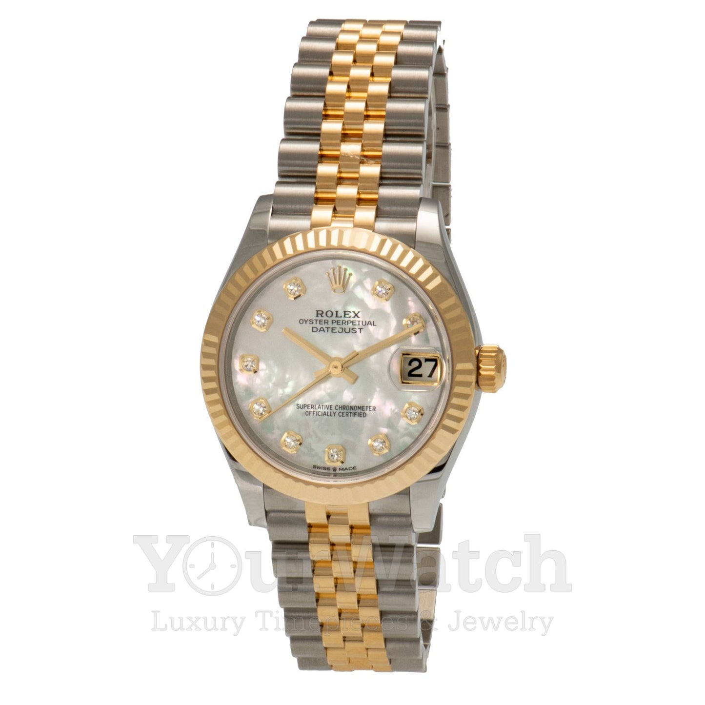 Rolex Datejust Two Tone Bracelet Mother of Pearl Dial 31mm Ladies Watch