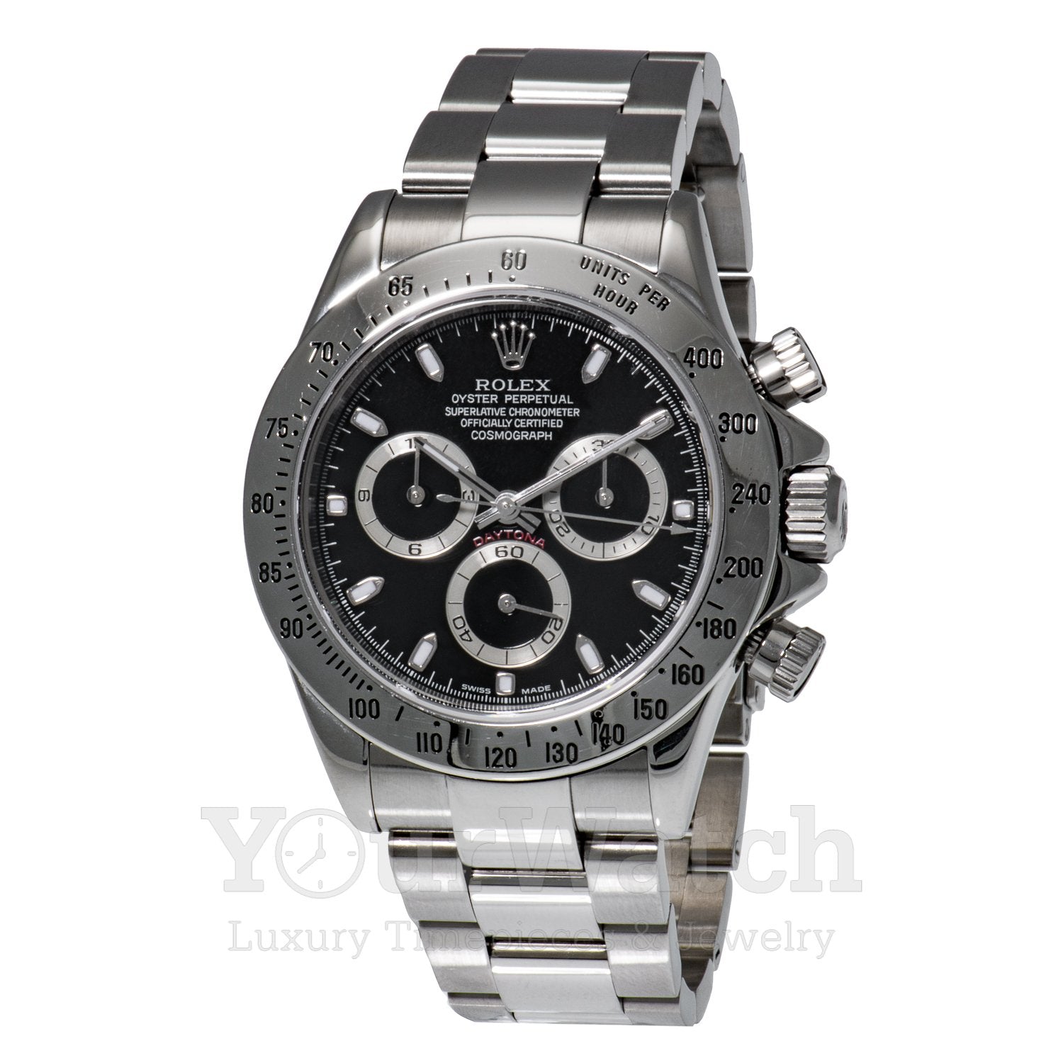 Rolex 116520 Cosmograph Daytona Stainless Steel Black Dial 40mm Mens Watch