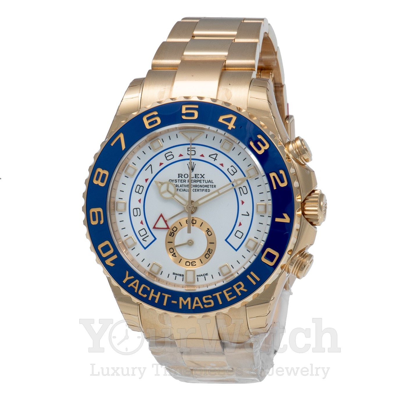Rolex Yacht-Master II 18k Yellow Gold White Dial Ceramic 44mm Watch V  116688 - Jewels in Time