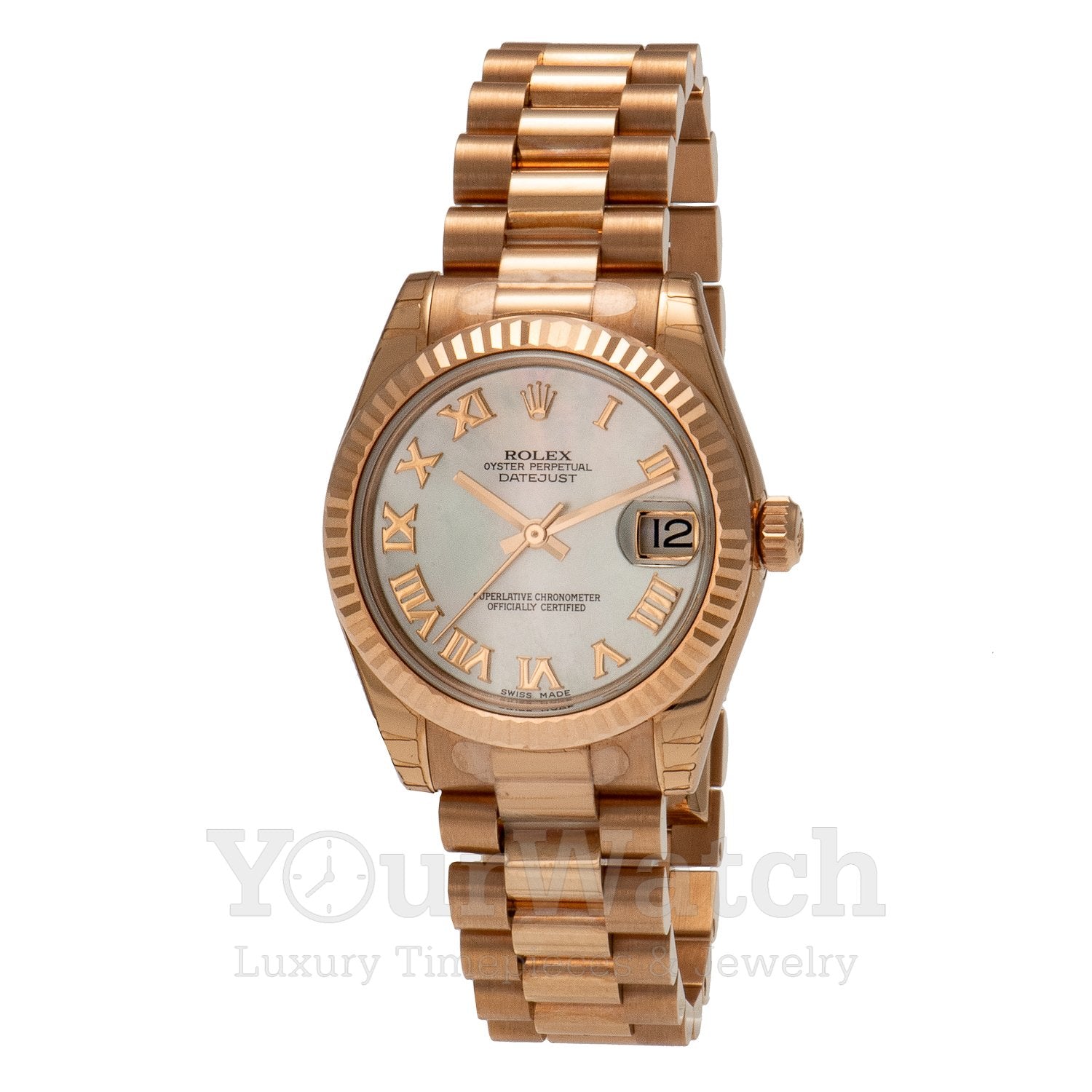 Rolex 178278 Datejust Yellow Gold President Bracelet 31mm Ladies Watch